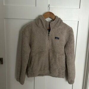Patagonia girls cropped teddy half zip fuzzy sherpa jacket XL EUC